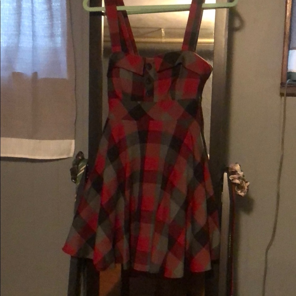 Red plaid dress